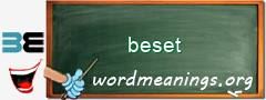 WordMeaning blackboard for beset